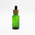 30ml matte Green Essential Oil Glass dropper Bottle with bamboo cap DB-92AN